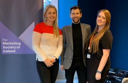 Cliona Hayes; Indeed, Chris Upton; Chair The Marketing Society of Ireland with guest speaker Rachael Saffer; WARC