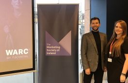 Chris Upton; Chair The Marketing Society of Ireland  and CEO of Havas with guest speaker Rachael Saffer; WARC